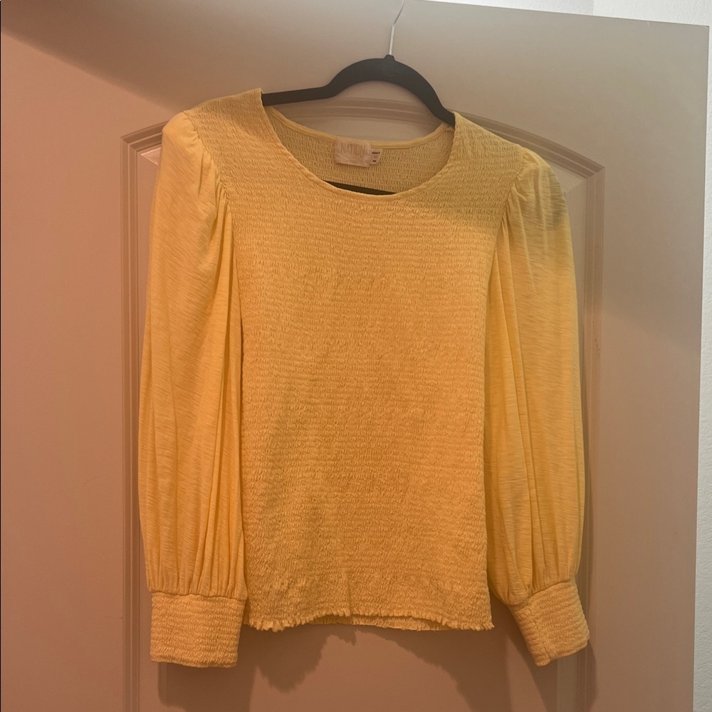 Nation LTD Light Yellow Textured Blouse